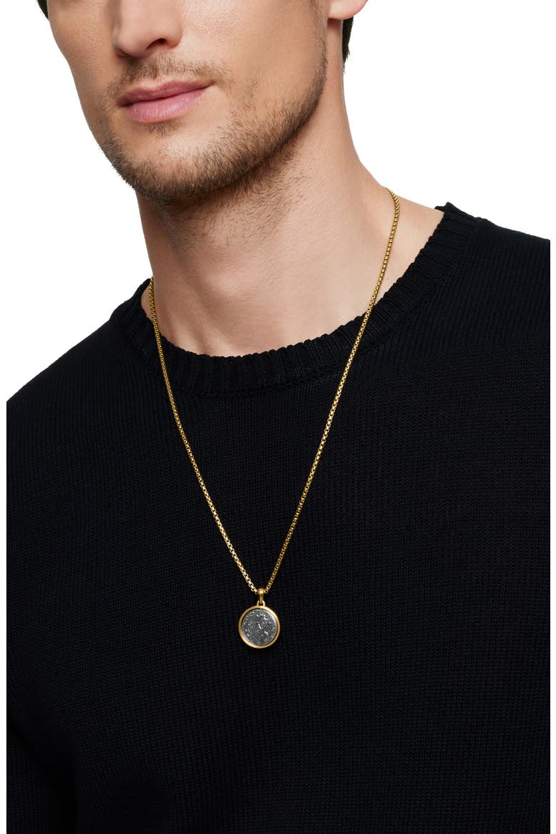 Earth and Moon Duality Amulet in Sterling Silver with 18K Yellow Gold, Alternate, color, STERLING SILVER WITH 18K GOLD