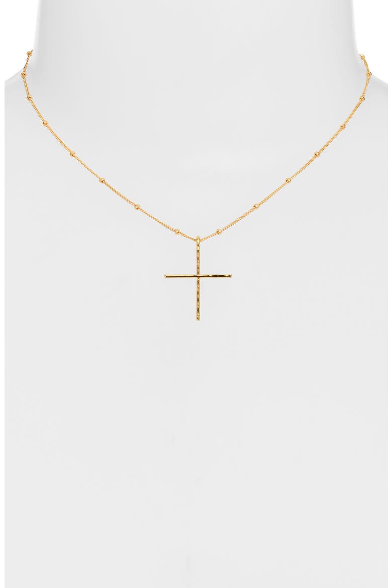 Dainty Cross Pendant Necklace, Alternate, color, GOLD