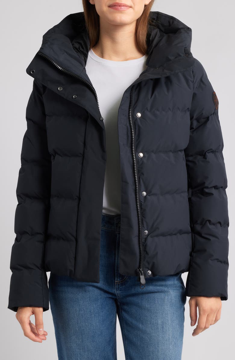 Save The Duck Arena Waterproof Hooded Puffer Jacket, Alternate, color, Black