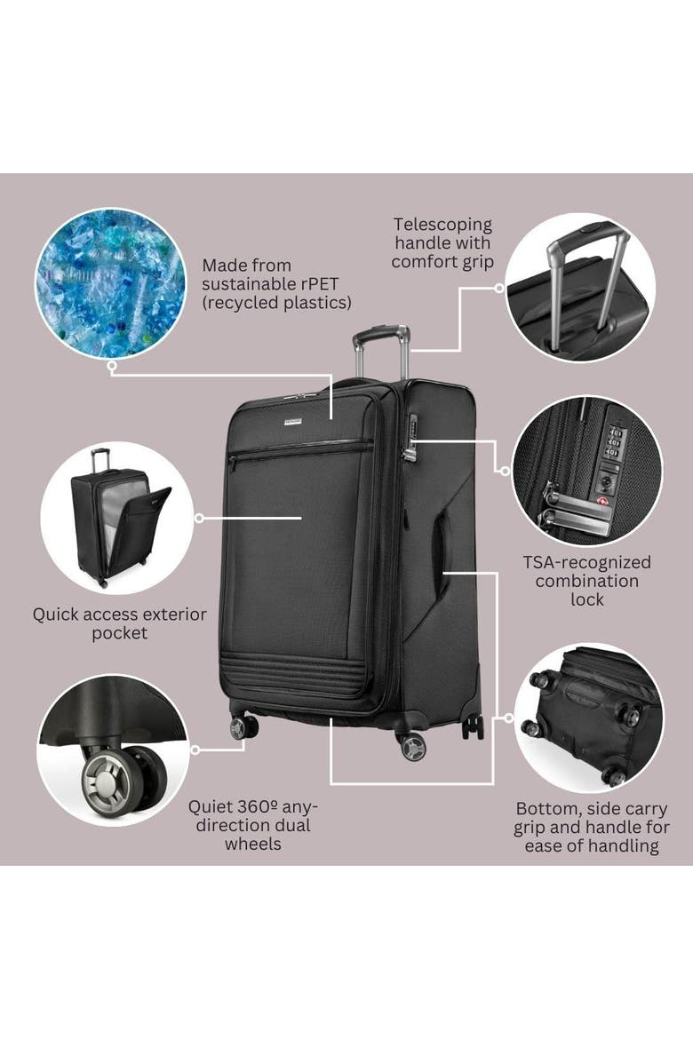 Avalon Softside 28" Checked Spinner, Alternate, color, Black