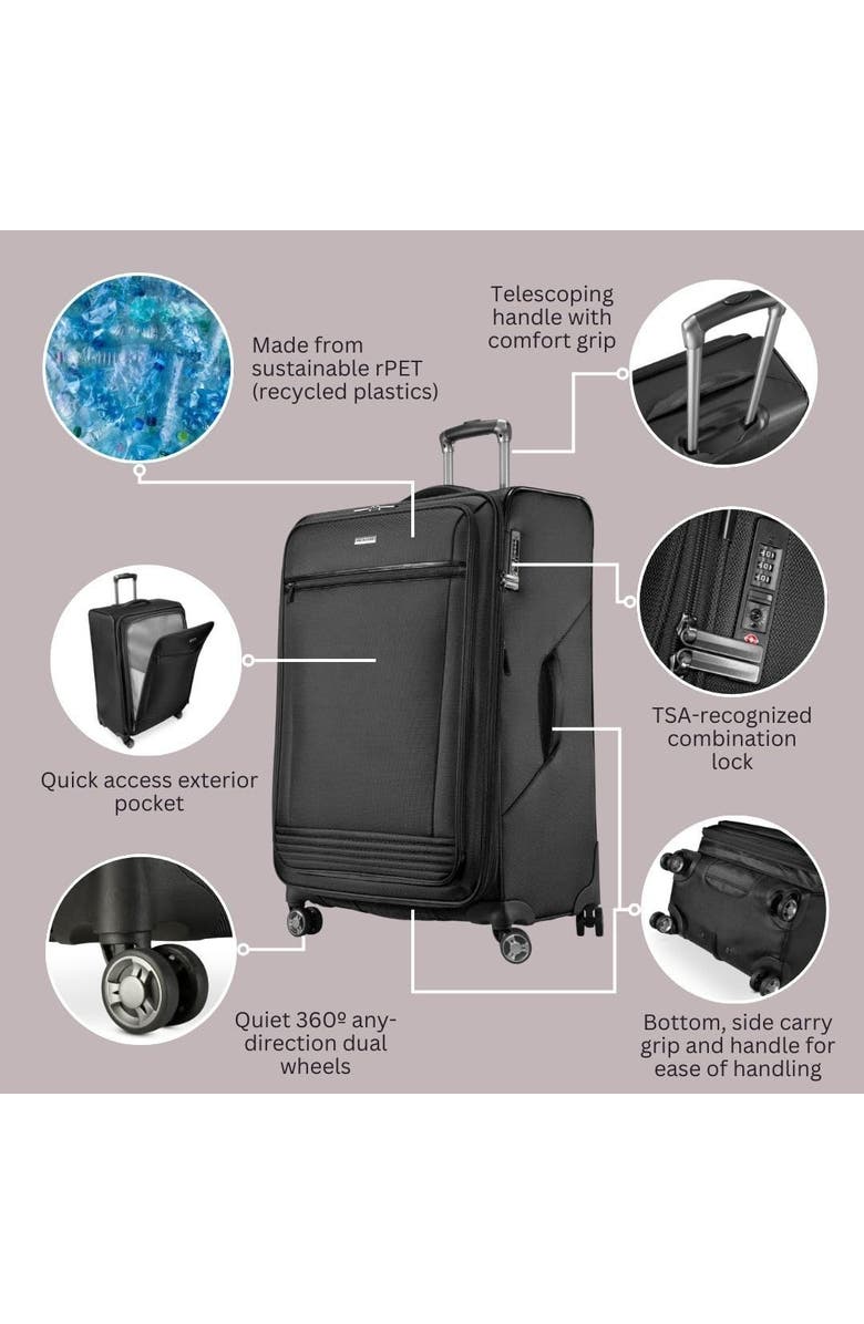 Ricardo Beverly Hills Avalon Softside 24" Checked Spinner, Alternate, color, Black