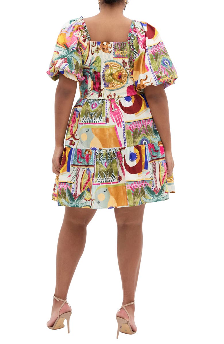 City Chic Simono Fit & Flare Minidress, Alternate, color, Dreamscape