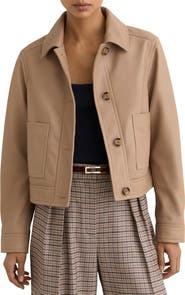 Reiss Sonny Leather Crop Jacket