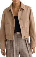 Reiss Sonny Leather Crop Jacket