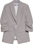Veronica Beard Clayton Check Stretch Cotton Dickey Jacket
