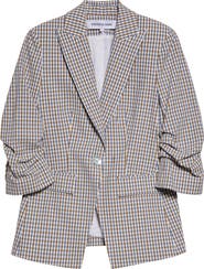 Veronica Beard Clayton Check Stretch Cotton Dickey Jacket