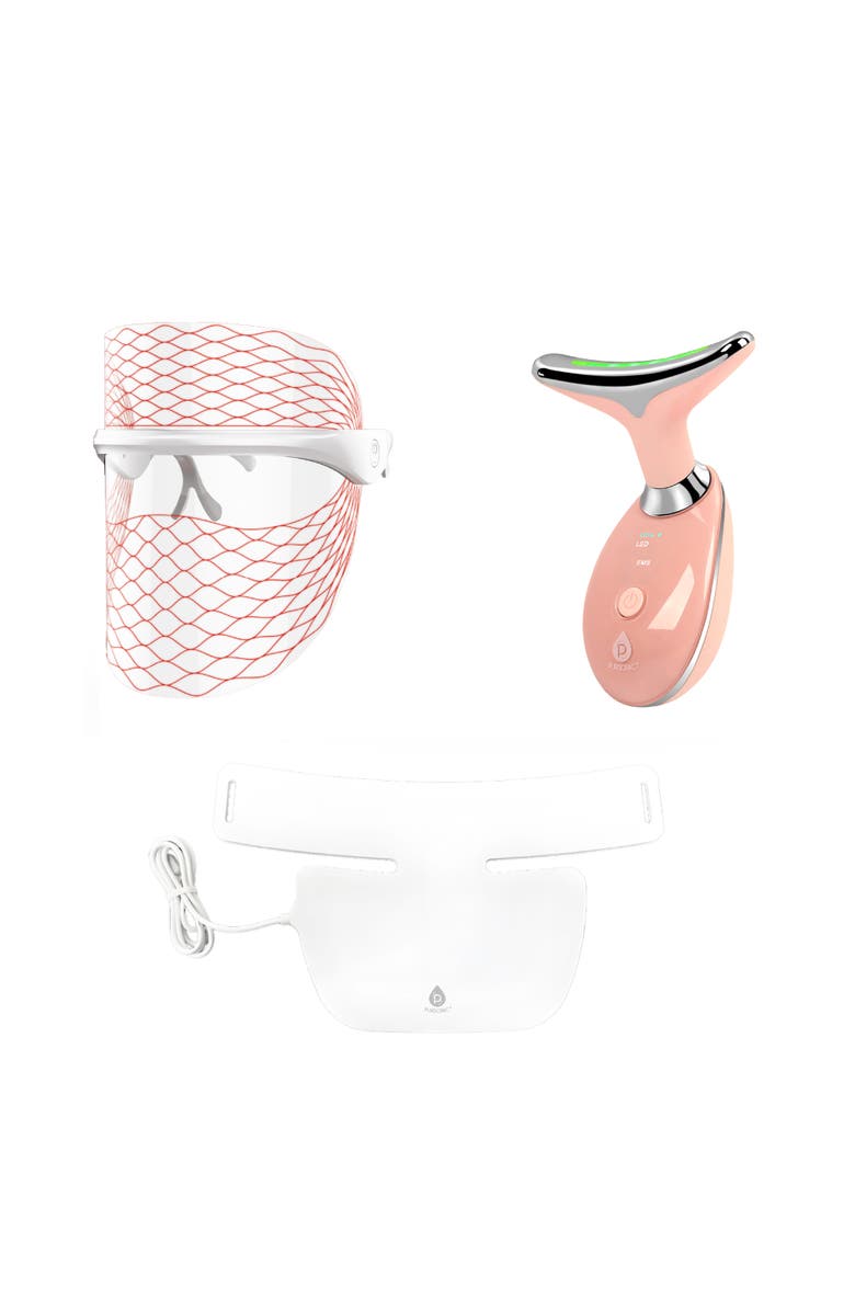 PURSONIC 7-in-1 LED Light Therapy Face Mask, Sculpting Wand, and Neckplate, Main, color, Multicolor