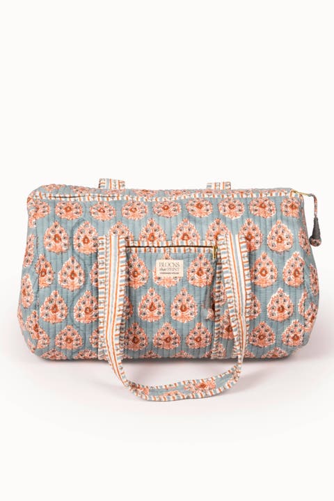 Block Print Quilted Duffle Bag
