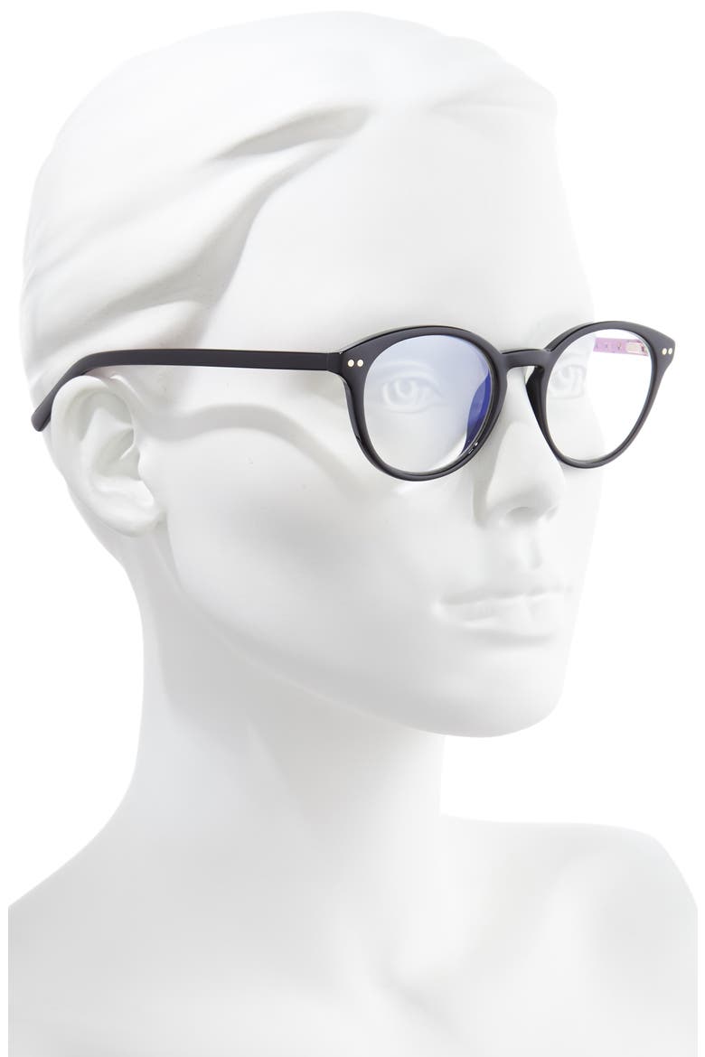 kinslee 48mm blue light blocking reading glasses, Alternate, color, BLACK