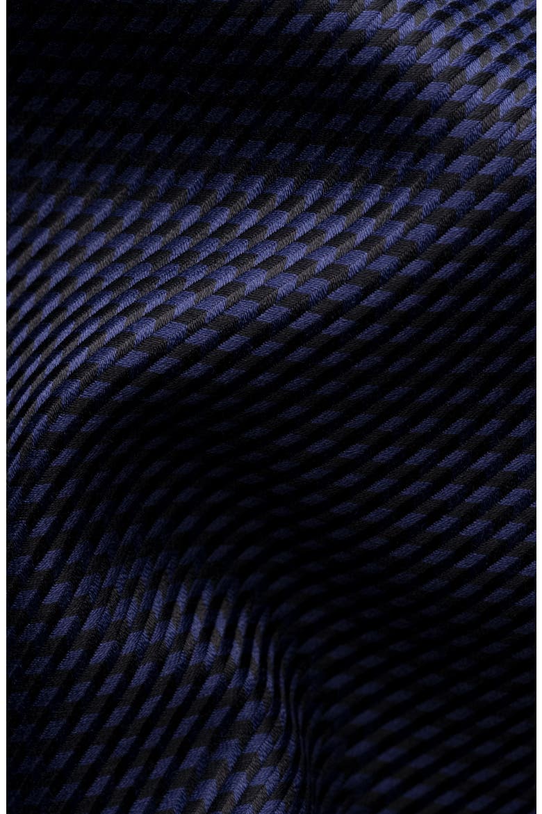 Slim Fit Houndstooth King Twill Dress Shirt, Alternate, color, NAVY