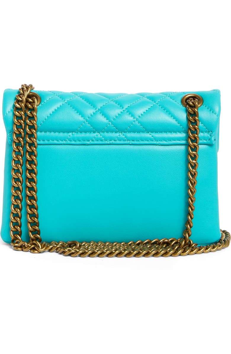 Kurt Geiger London Mini Brixton Quilted Leather Convertible Crossbody Bag, Alternate, color, Turquoise/ Aqua