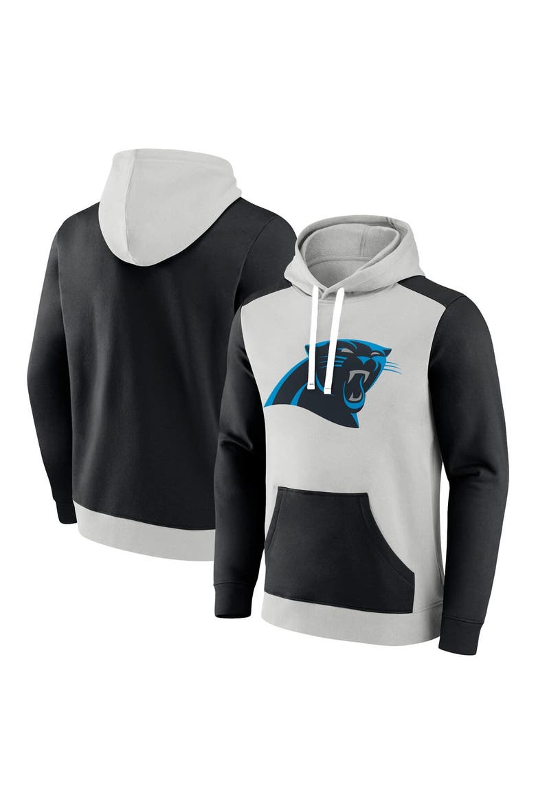 Men's Fanatics Branded Silver/Black Carolina Panthers Big & Tall Team Fleece Pullover Hoodie, Main, color, Silver