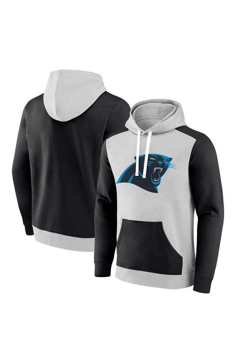FANATICS Men's Fanatics Branded Silver/Black Carolina Panthers Big & Tall Team Fleece Pullover Hoodie, Main, color, 