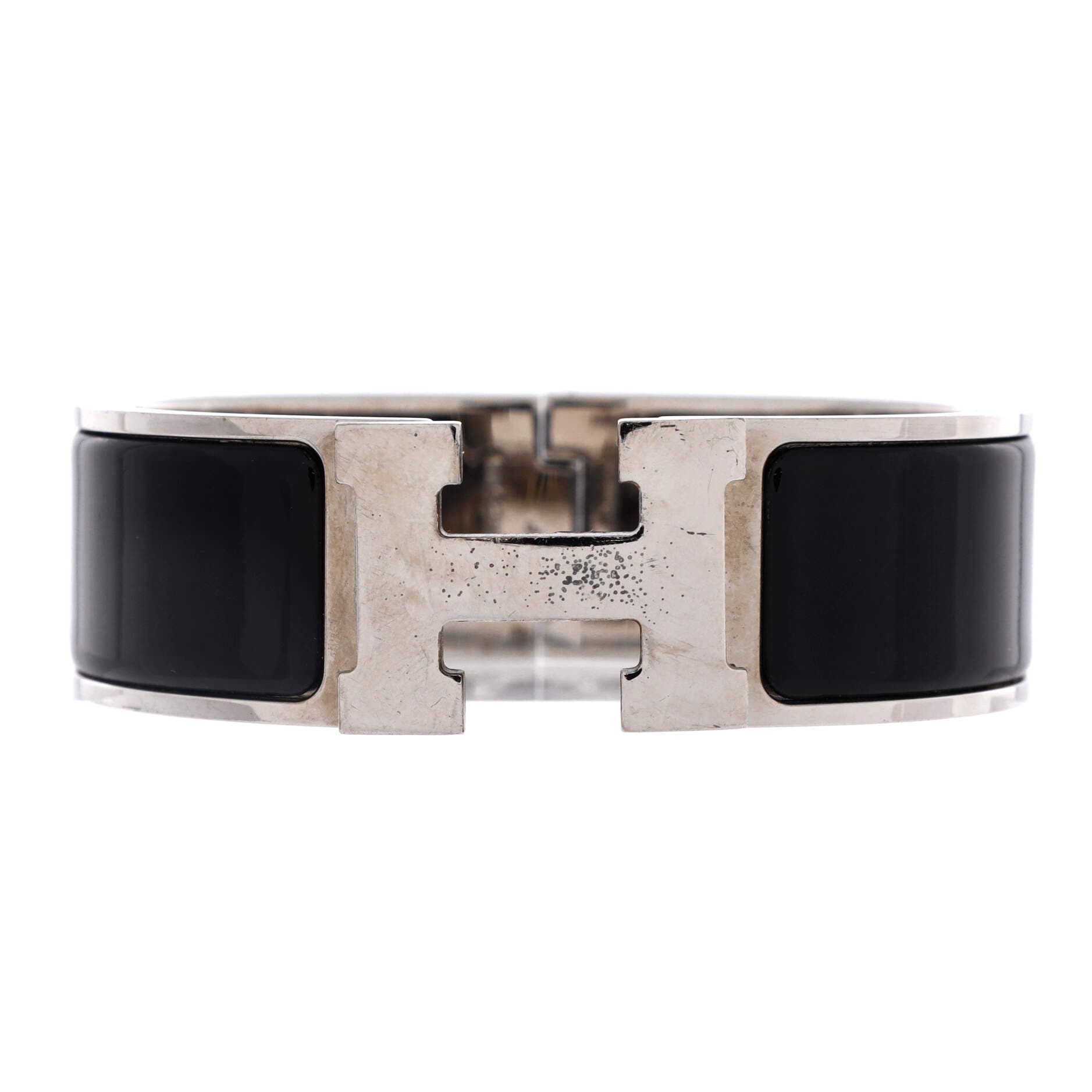 Clic H Bracelet Enamel Wide, Main, color, Black