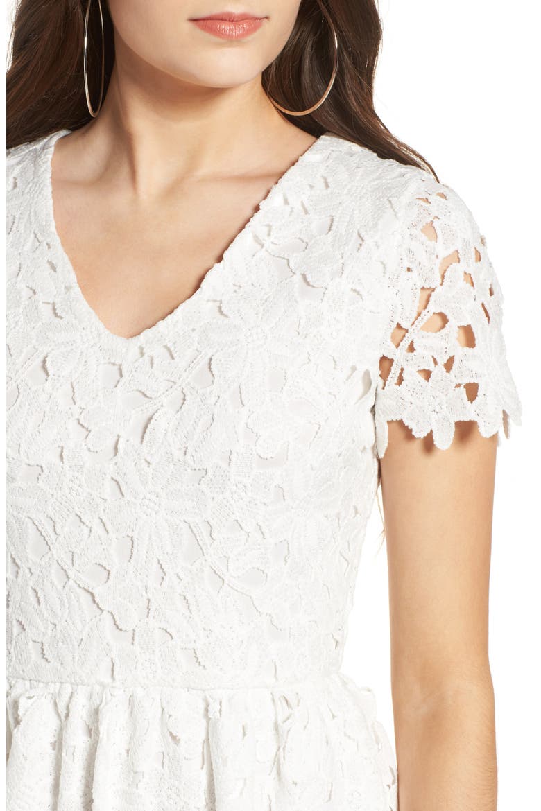 Lace Skater Dress, Alternate, color, WHITE