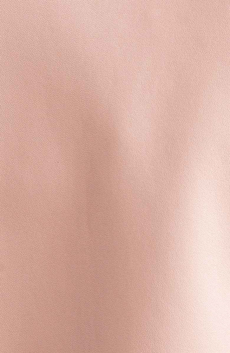 Balmain Crop Lambskin Jacket, Alternate, color, 4Hr Powder Pink