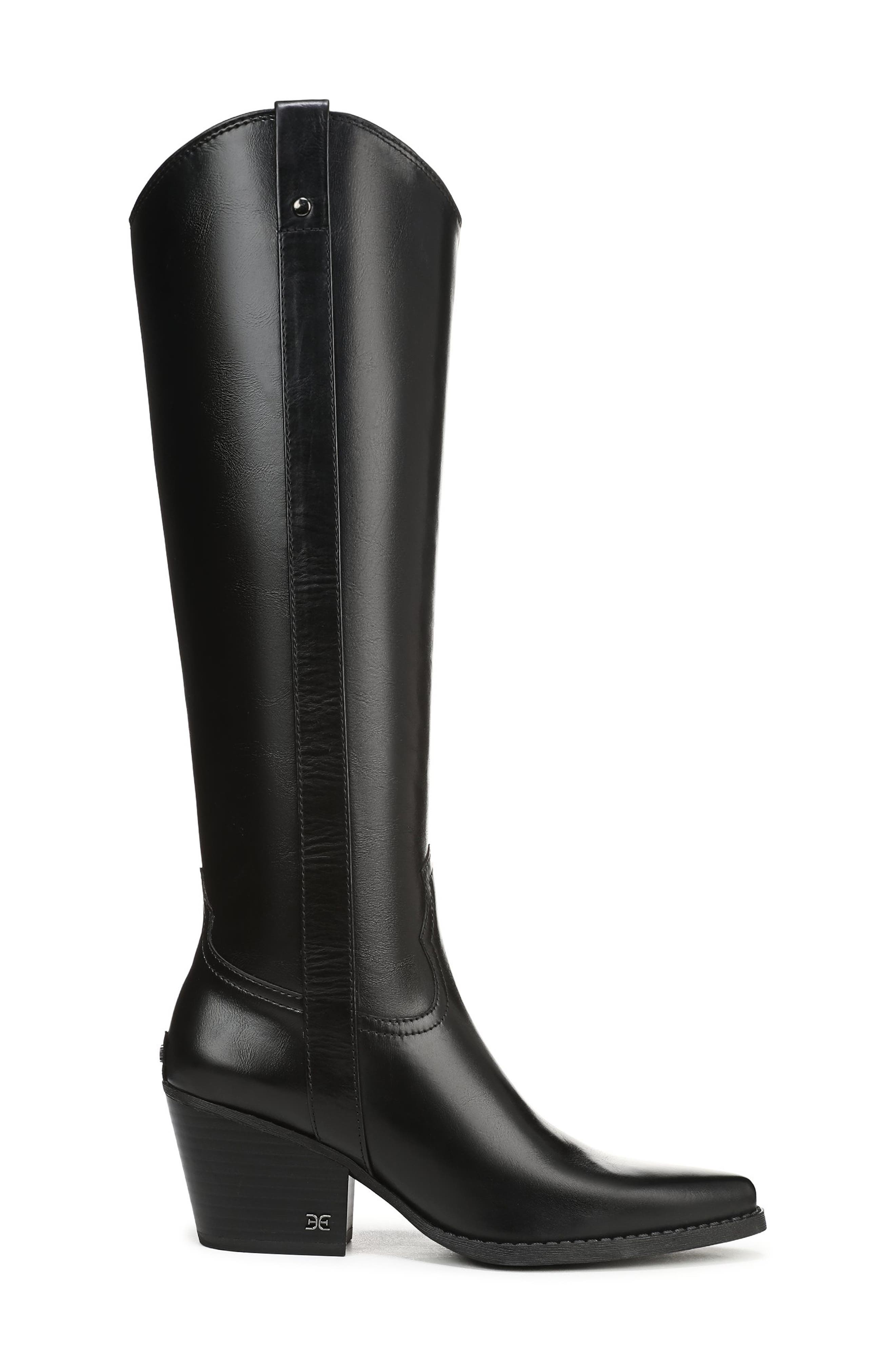 Sam Edelman Wyatt Knee High Western Boot, Alternate, color, Black