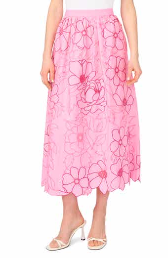 Parker Floral Embroidery Midi Skirt
