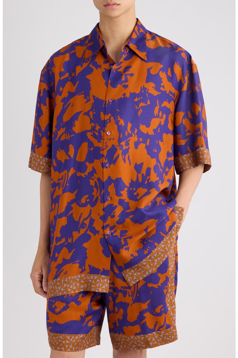 Cassidy Short Sleeve Button-Up Shirt, Main, color, ORANGE