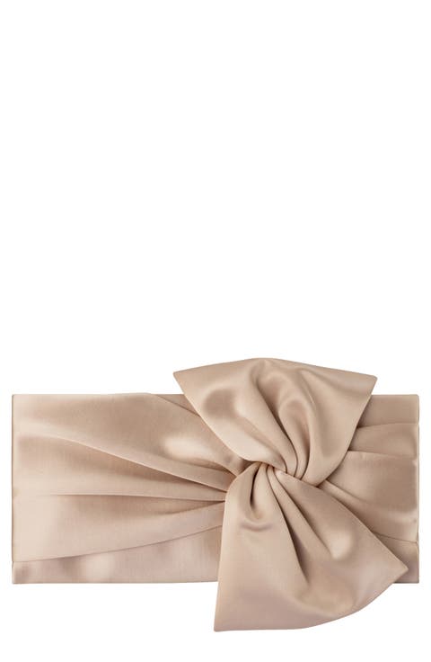 Chloe Tie Front Satin Clutch