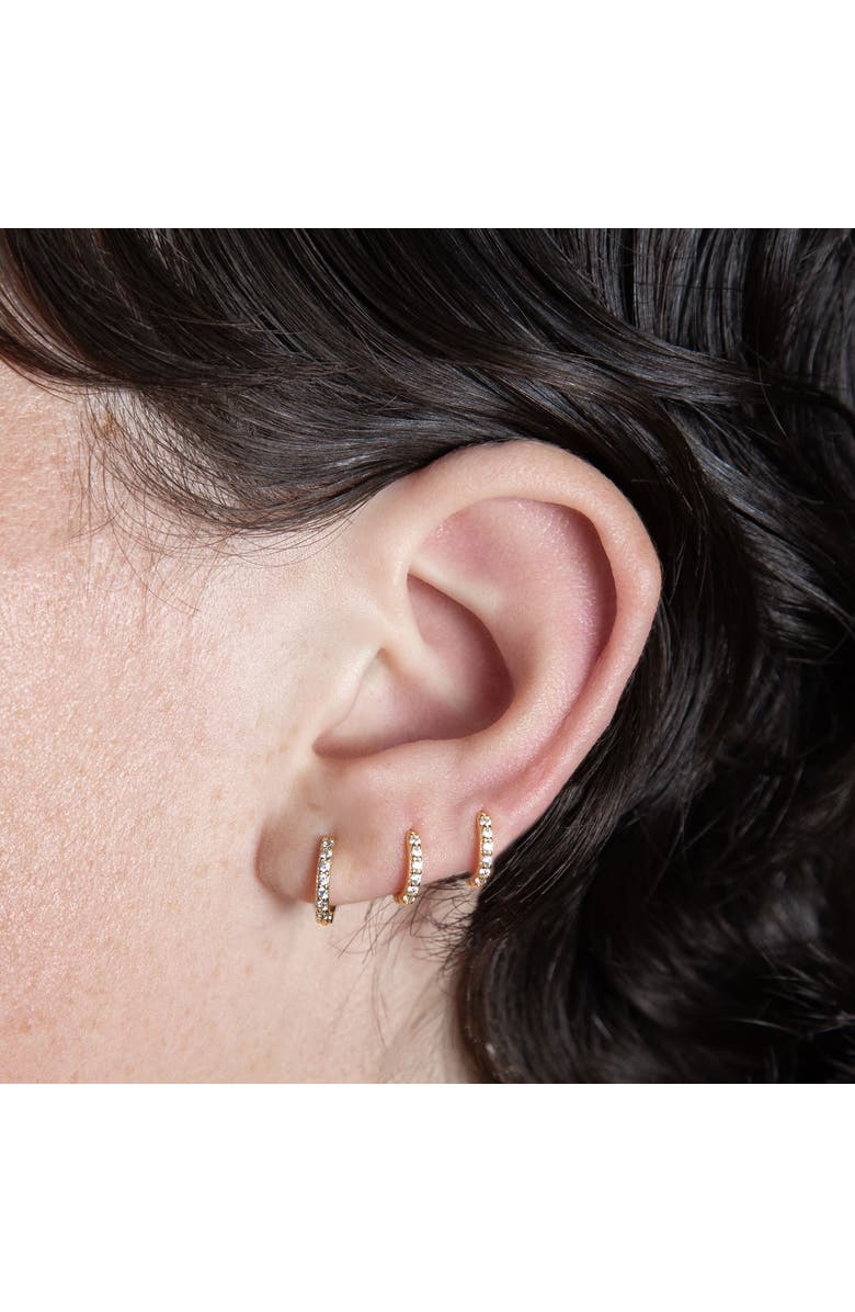 Outofoffice Gold Pavé Eight Mm Huggie Hoop Earring, Alternate, color, Gold