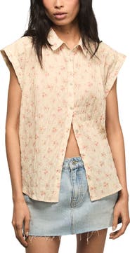 Lucky Brand Floral Stretch Cotton Button-Up Shirt
