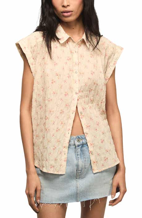 Floral Stretch Cotton Button-Up Shirt