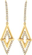 Haus of Brilliance 14K Yellow Gold 3/8 Ct Double Triangle Drop and Dangle Diamond Earrings