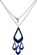 Toolally Feather Drop Pendant - Midnight Blue Swirl & Sapphire