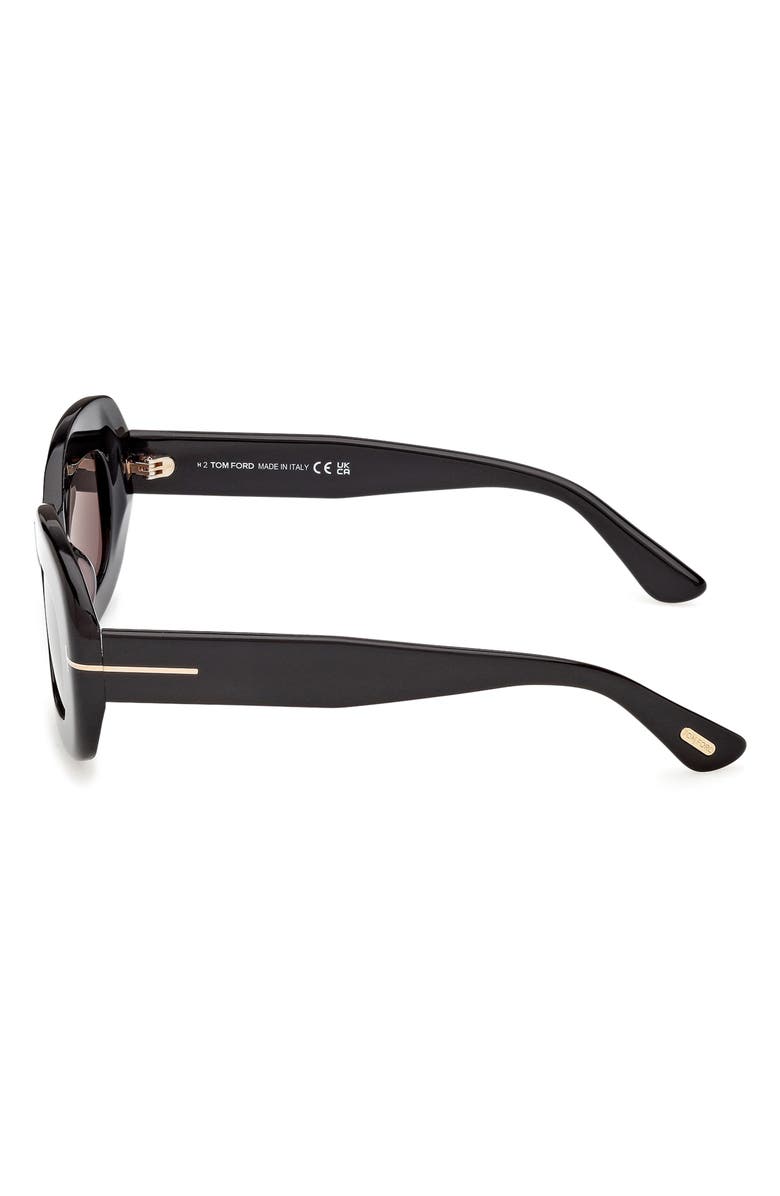 TOM FORD Islay 50mm Small Rectangular Sunglasses, Alternate, color, Shiny Black / Smoke