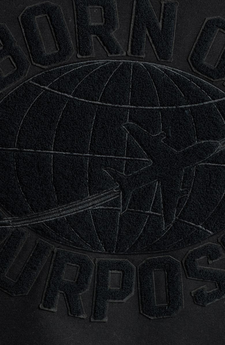 Alpha Industries Leather MA-1 Varsity Wool & Faux Leather Jacket, Alternate, color, Black