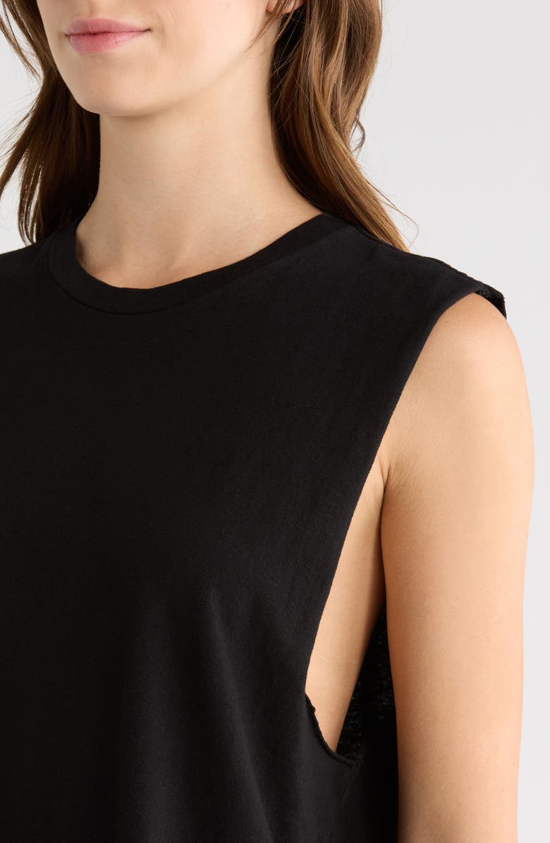Re/Done Susan Cotton Blend Tank, Alternate, color, Black