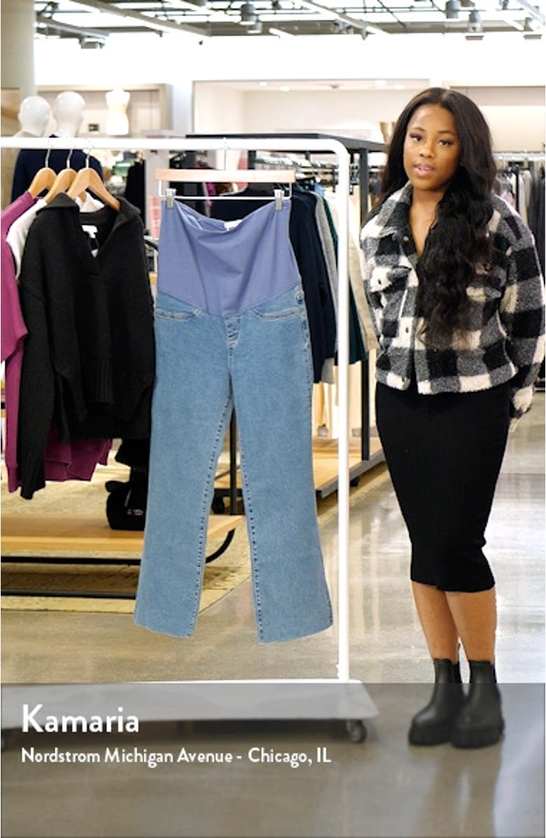 Flared Crop Maternity Jeans, sales video thumbnail