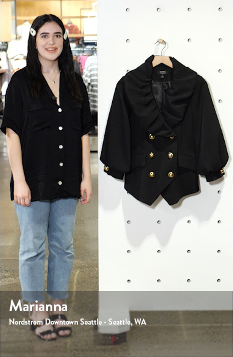 x Atlantic-Pacific Ruffle Front Blazer, sales video thumbnail