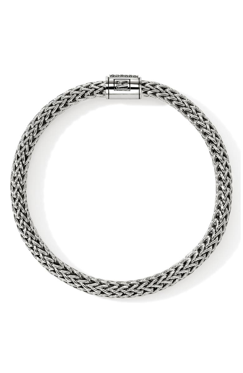 John Hardy Icon Bracelet, Sterling Silver, Pavé, 7.5mm, Alternate, color, Black Sapphire