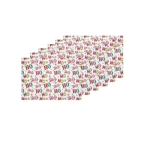 Ho Ho Ho Placemats Set of 6, 14" x 20"
