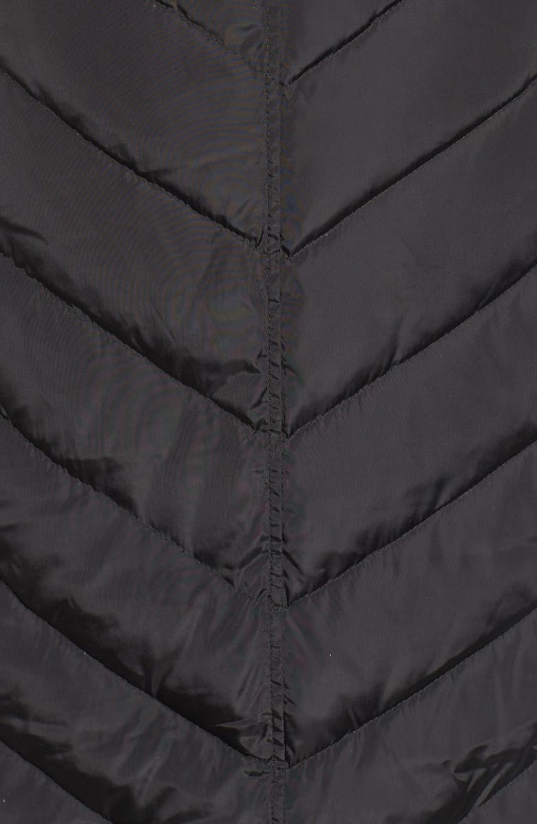 MICHAEL Michael Kors Belted Down & Feather Fill Long Coat with Faux Fur Trim Hood, Alternate, color, 