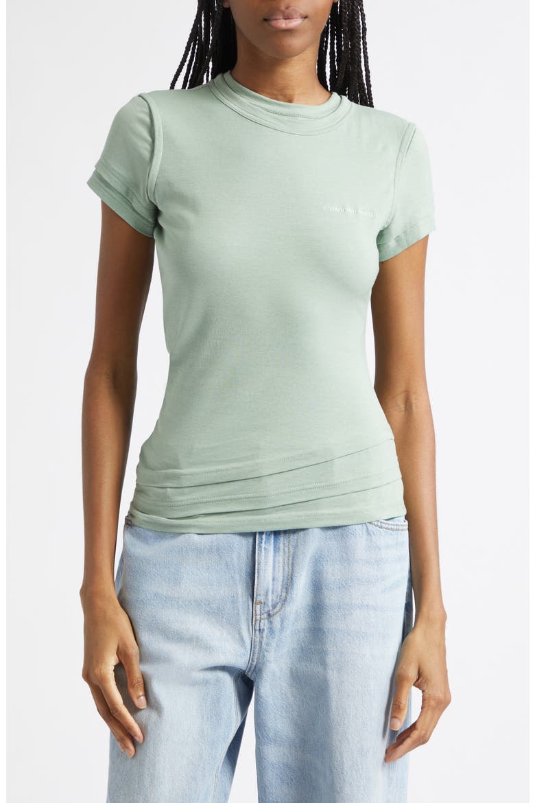 Layered T-Shirt, Main, color, BLAZE GREEN