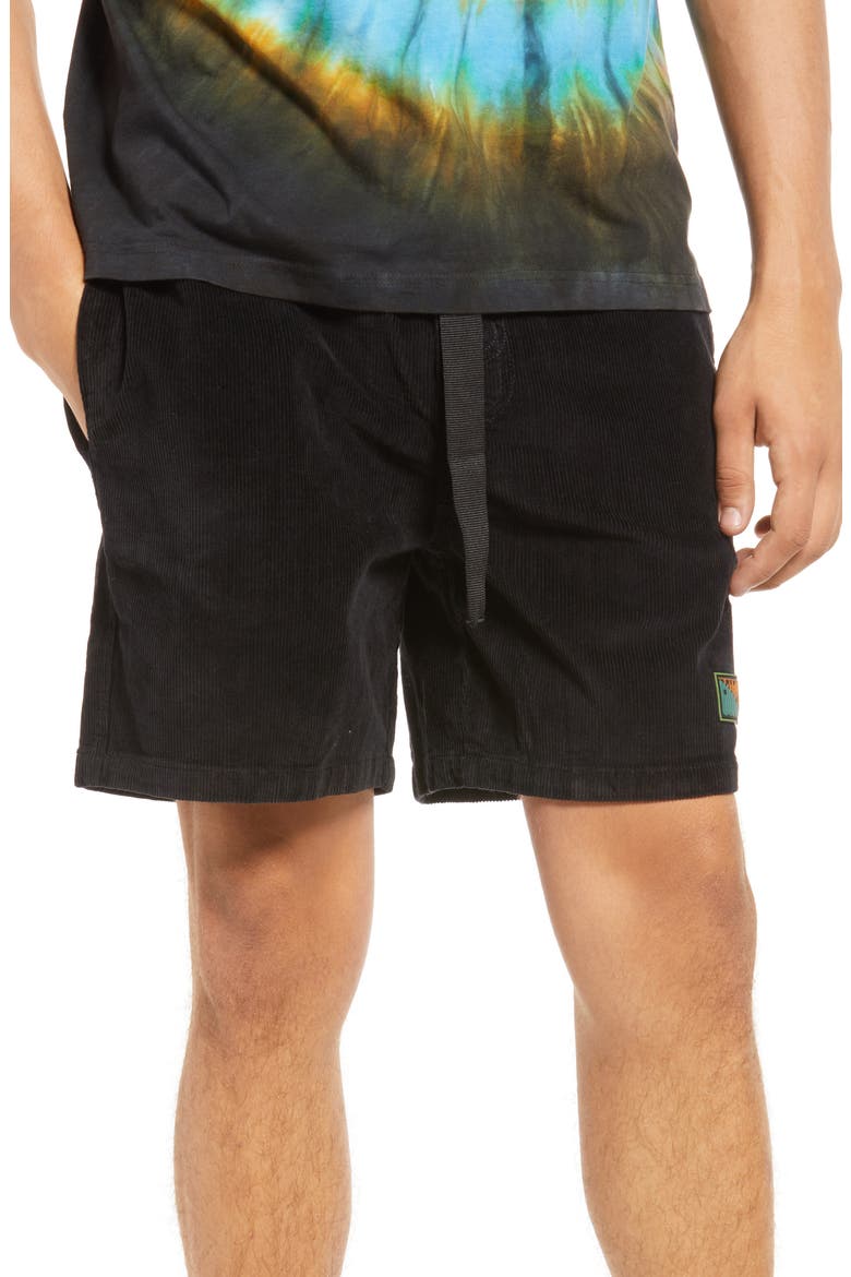 Marrietta Stretch Corduroy Shorts, Main, color, BLACK