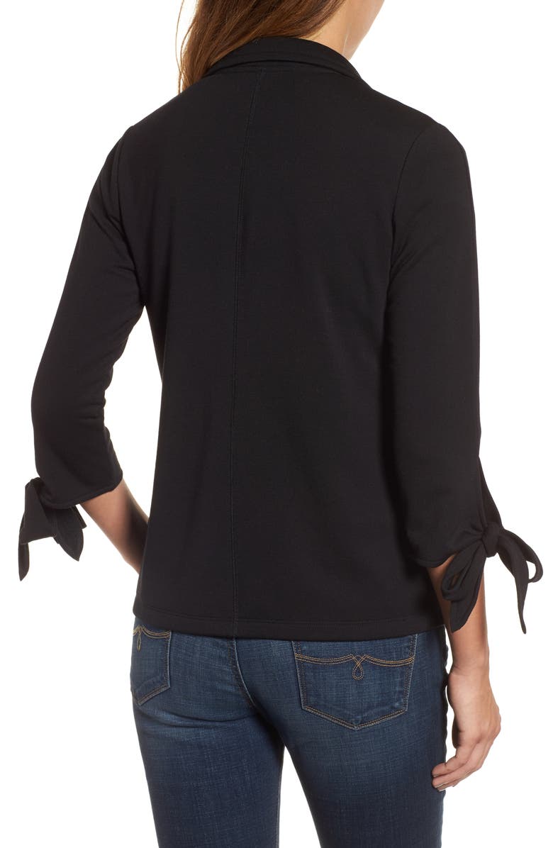 Caslon<sup>®</sup> Tie Sleeve Stretch Knit Blazer, Alternate, color,