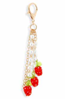 Leith Strawberry Beaded Bag Charm