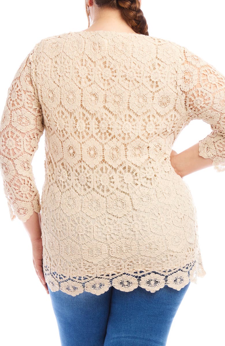 Karen Kane Crochet Cotton Tunic Top, Alternate, color, 