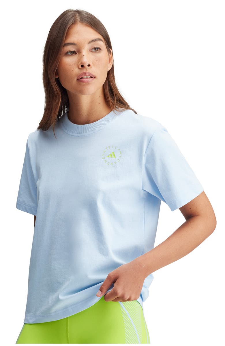 adidas by Stella McCartney Regal Short Sleeve T-Shirt, Alternate, color, Glow Blue