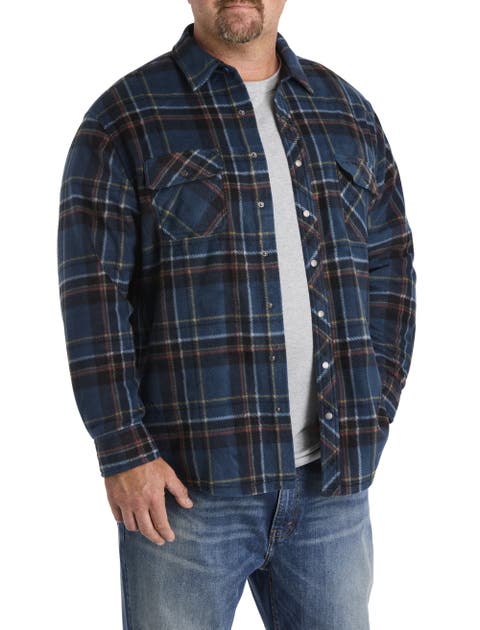 Big & Tall Glacier Plaid Superfleece Flannel Shirt Jacket