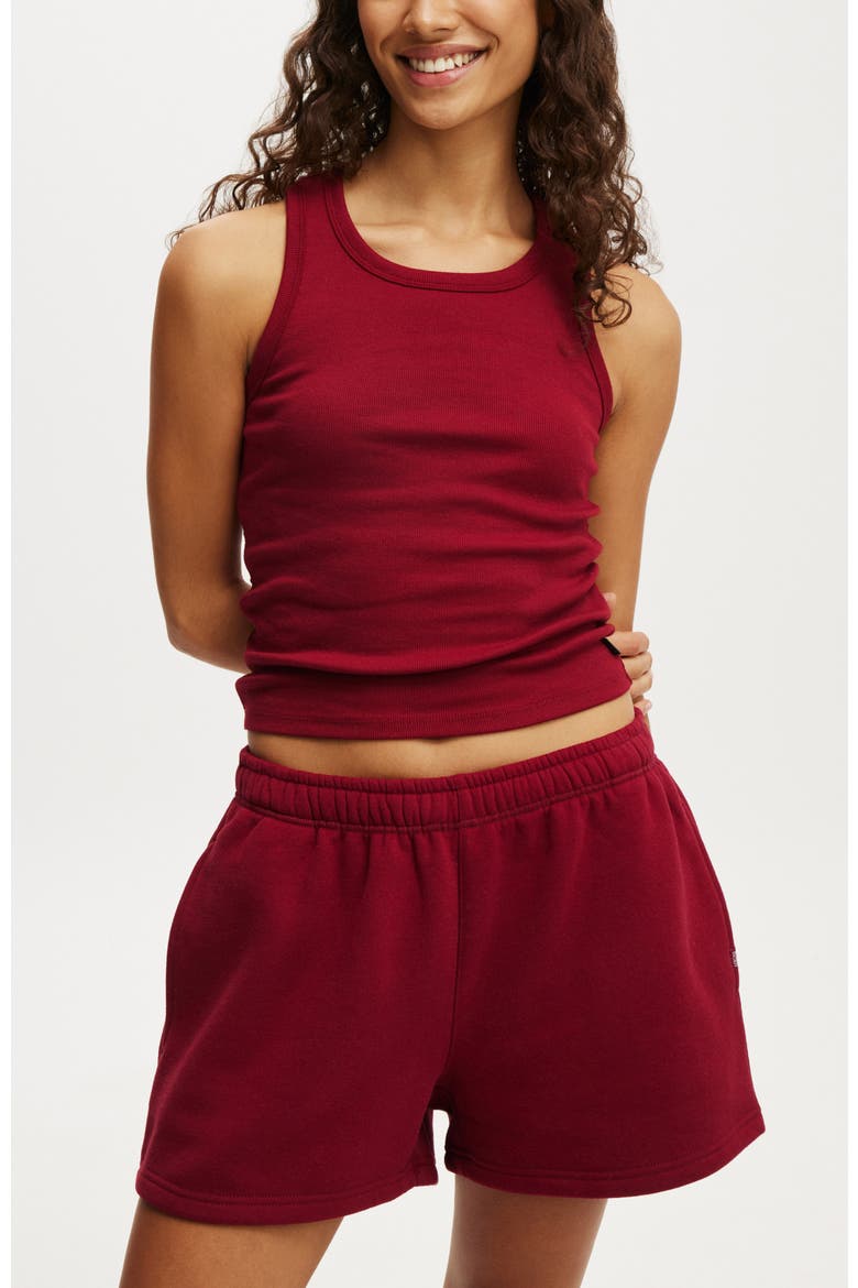 Women's Active Core Rib Racer Tank, Main, color, Deep Red