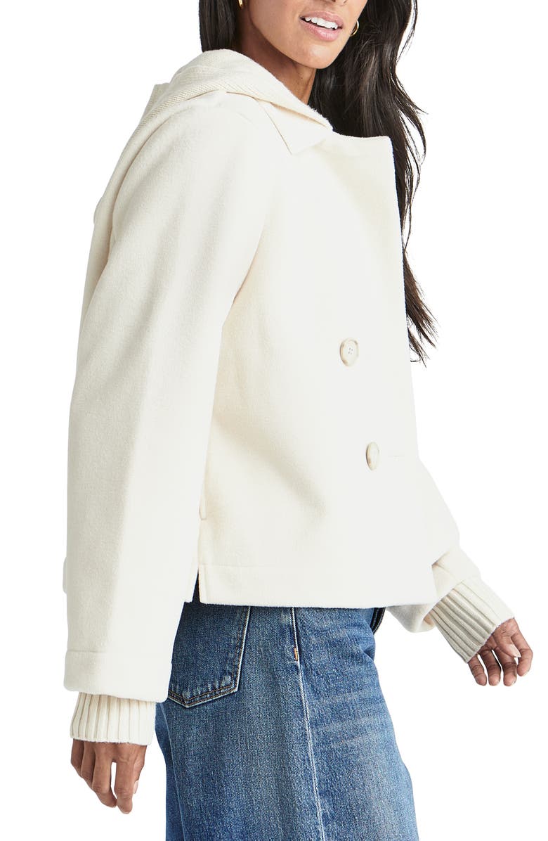 Splendid Jourdan Hooded Crop Knit Peacoat, Alternate, color,