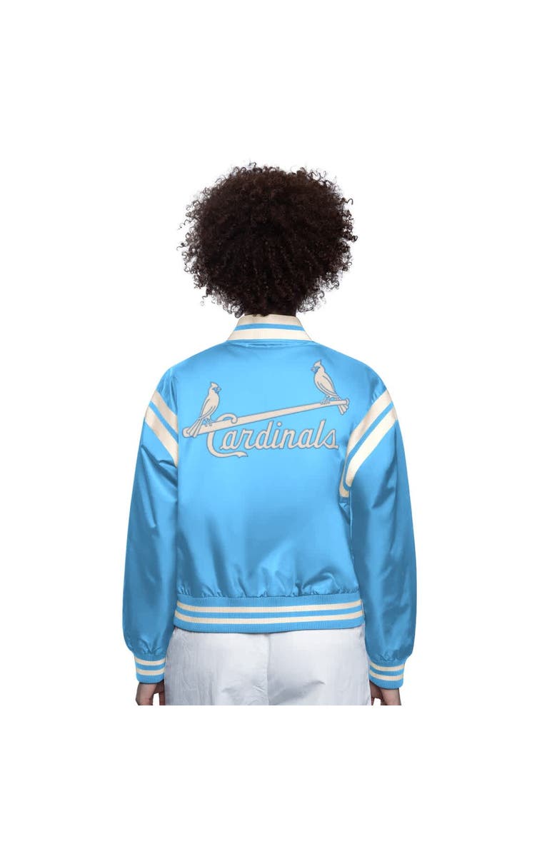 STARTER Women's Starter  Light Blue St. Louis Cardinals Full Count Full-Snap Varsity Jacket, Alternate, color, Light Blue