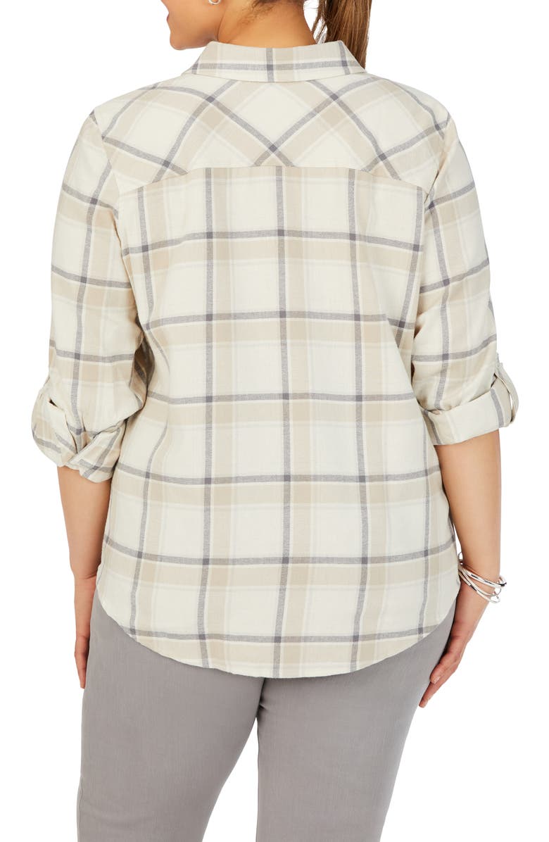 Foxcroft Charlie Plaid Cotton Button-Up Shirt, Alternate, color,