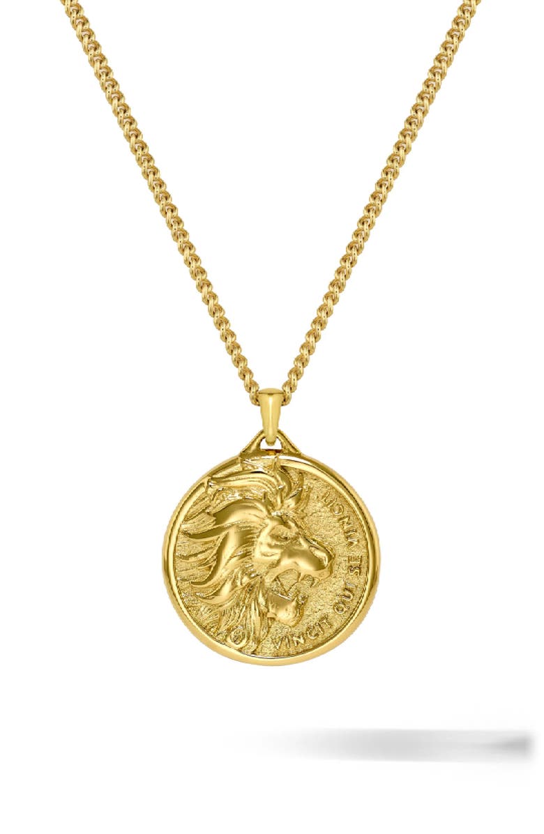 Vincero Men's Lion Pendant Necklace, Main, color, Gold