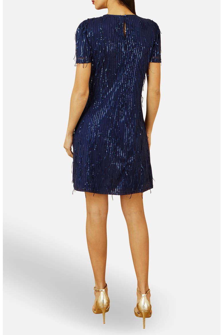 Dripping Sequin Tunic Dress, Alternate, color, Navy